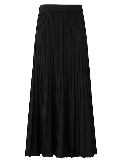 Rib-Knit Wool Midi-Skirt