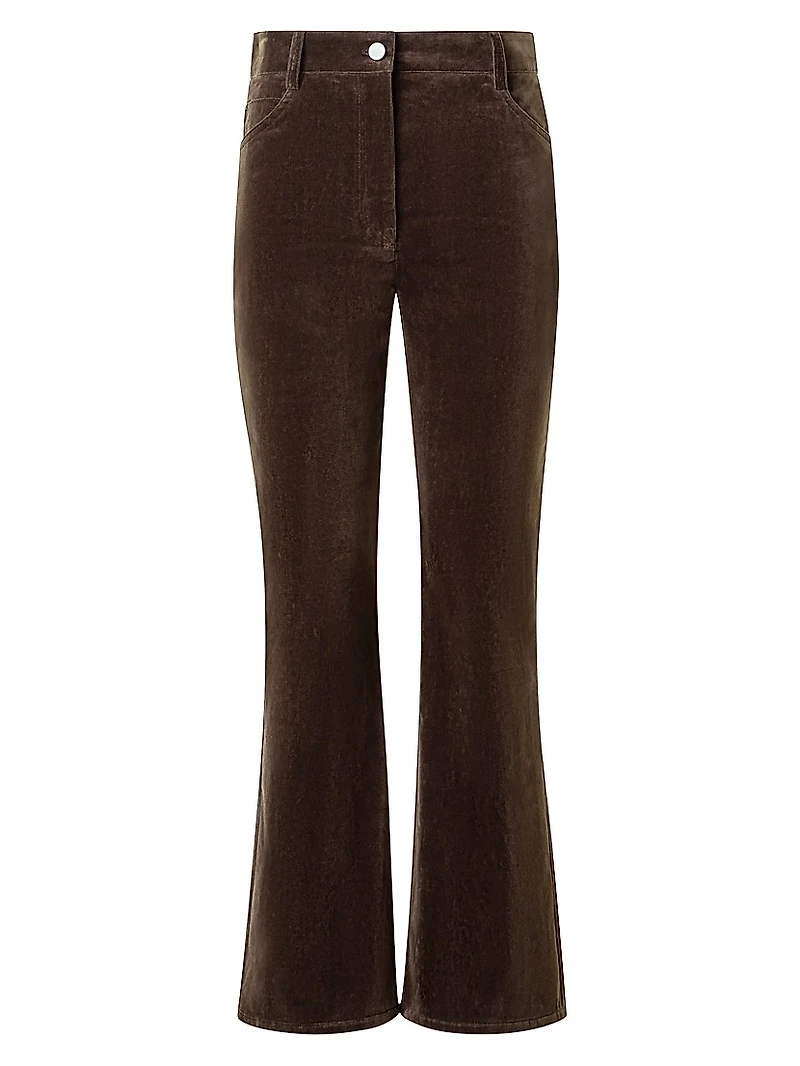 Cali Velvet Boot-Cut Crop Pants