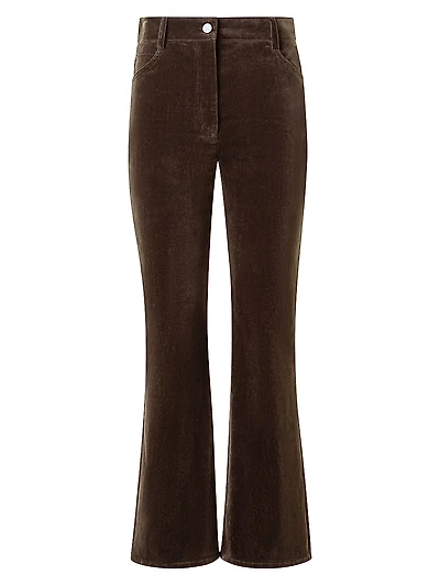 Cali Velvet Boot-Cut Crop Pants