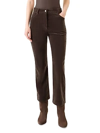 Cali Velvet Boot-Cut Crop Pants