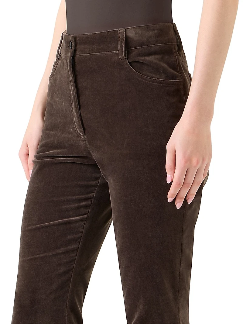 Cali Velvet Boot-Cut Crop Pants
