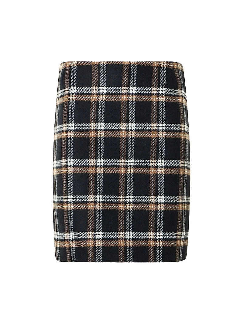 Tweed Plaid Miniskirt