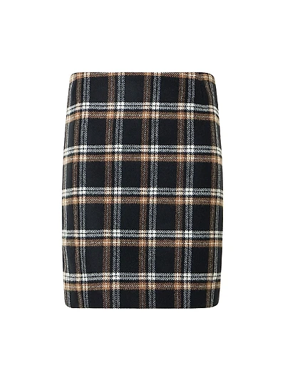 Tweed Plaid Miniskirt