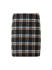 Tweed Plaid Miniskirt