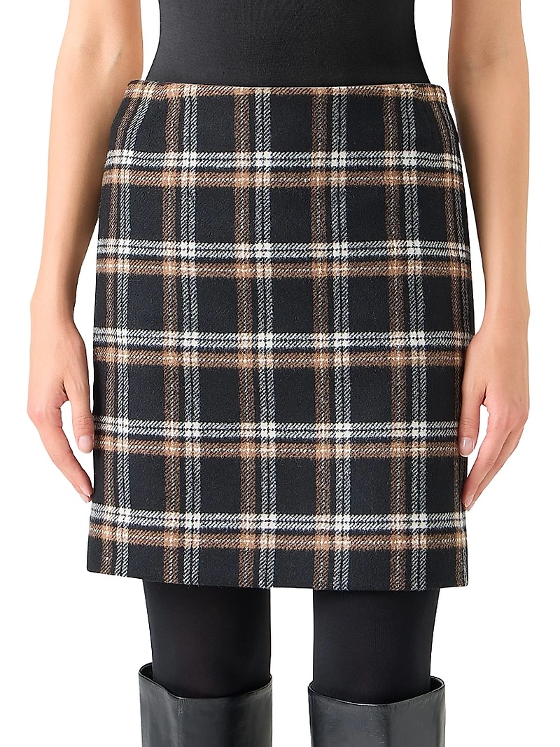Tweed Plaid Miniskirt