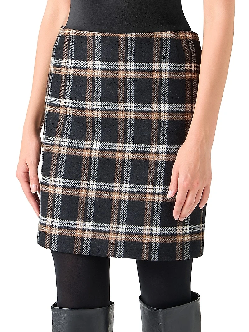 Tweed Plaid Miniskirt
