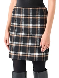 Tweed Plaid Miniskirt