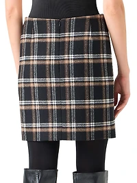 Tweed Plaid Miniskirt