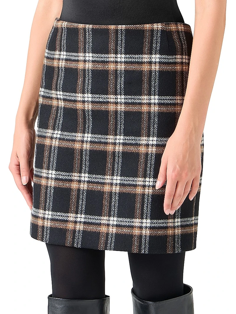 Tweed Plaid Miniskirt