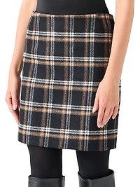 Tweed Plaid Miniskirt