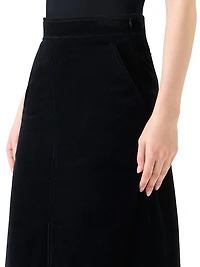 Corduroy Straight Midi-Skirt
