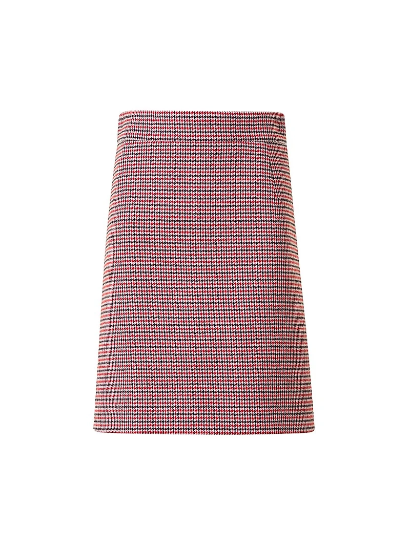 Houndstooth Virgin Wool A-Line Miniskirt
