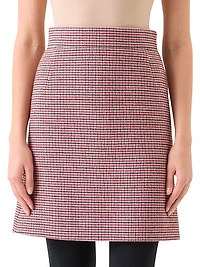 Houndstooth Virgin Wool A-Line Miniskirt
