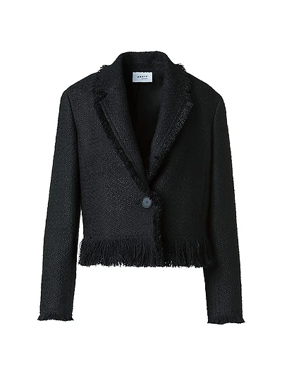 Fringed Bouclé Tweed Jacket