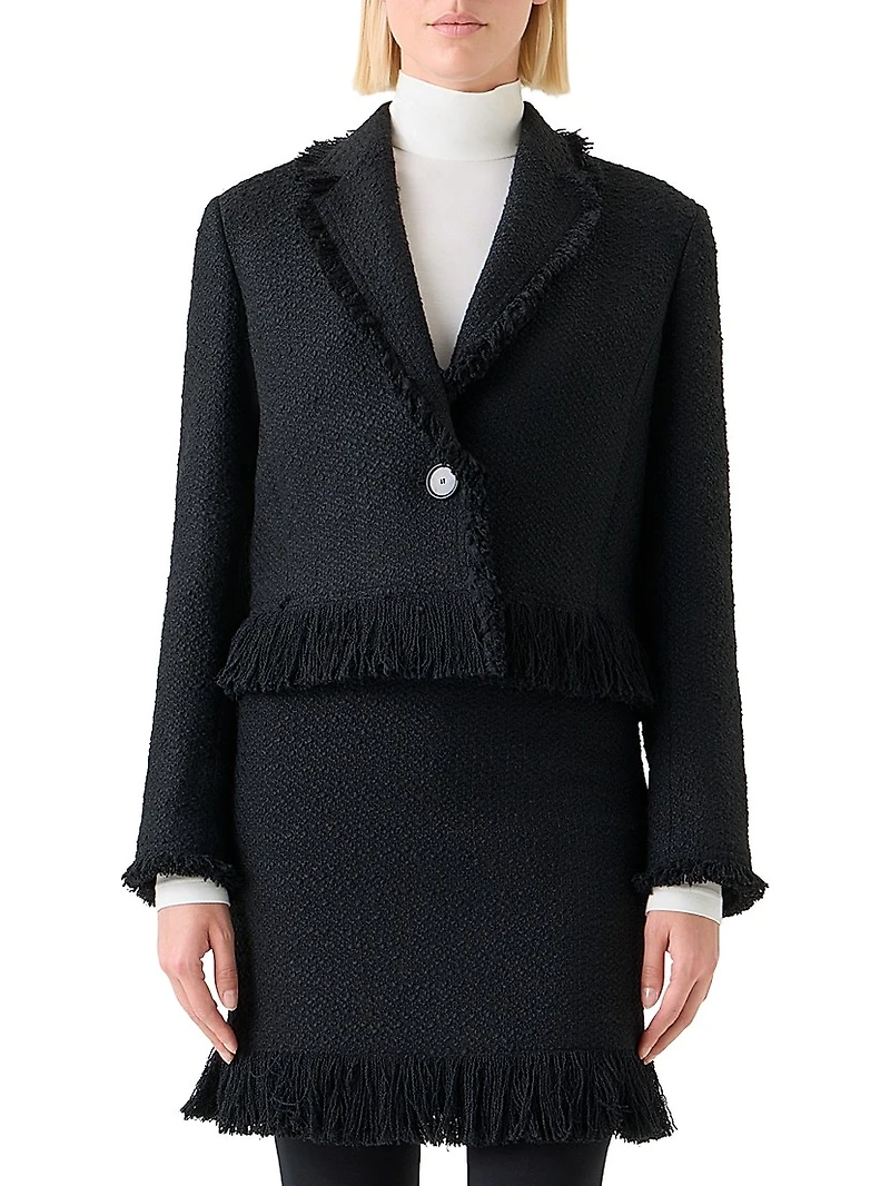 Fringed Bouclé Tweed Jacket