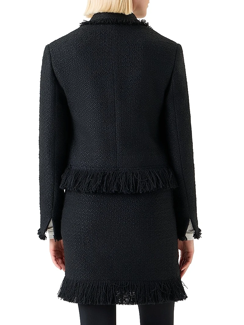 Fringed Bouclé Tweed Jacket