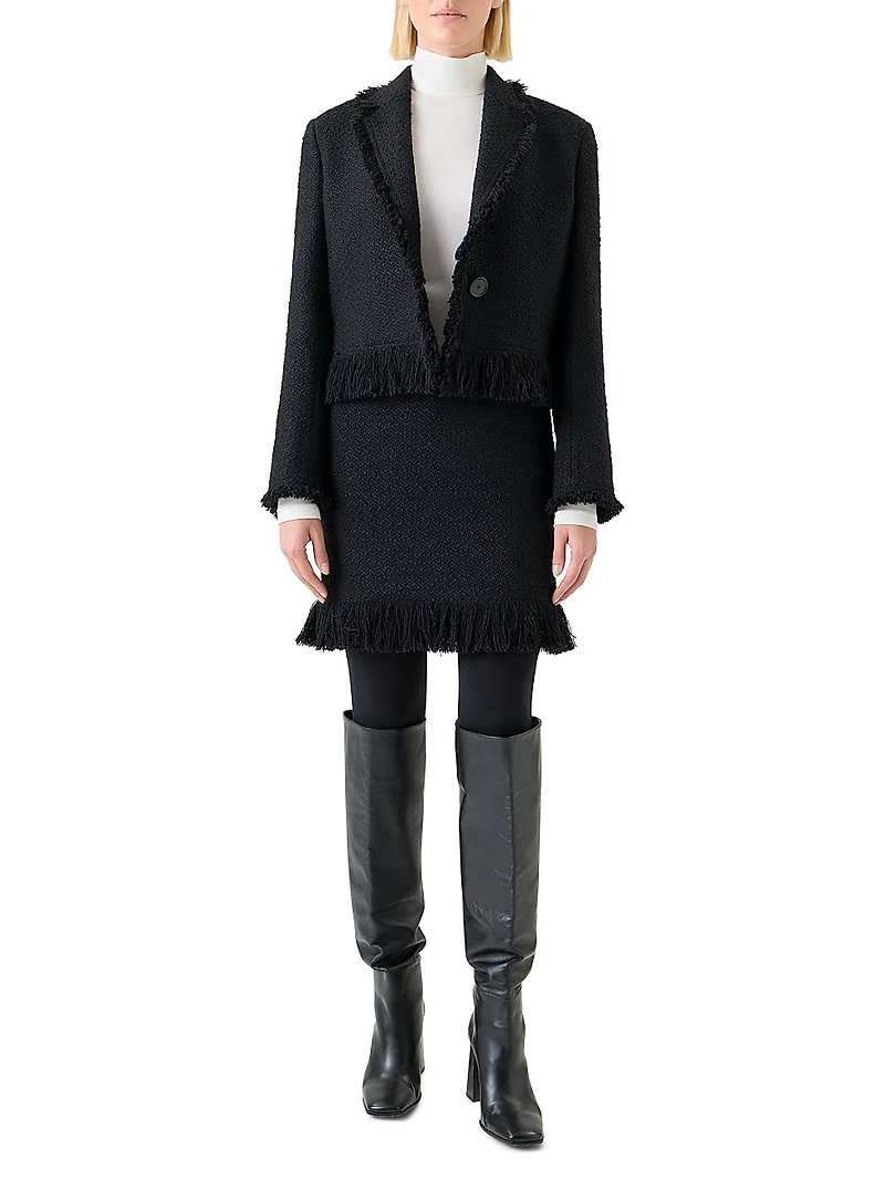 Fringed Bouclé Tweed Jacket