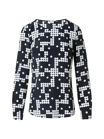 Alice Dot-Print Silk Blouse