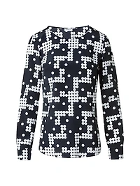 Alice Dot-Print Silk Blouse