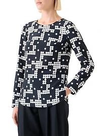 Alice Dot-Print Silk Blouse