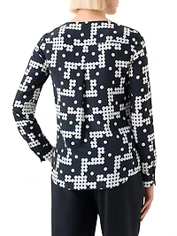 Alice Dot-Print Silk Blouse
