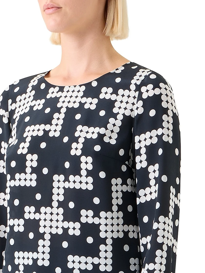 Alice Dot-Print Silk Blouse