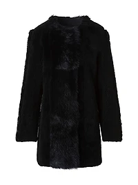 Patchwork Shearling Coat
