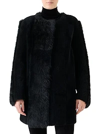 Patchwork Shearling Coat