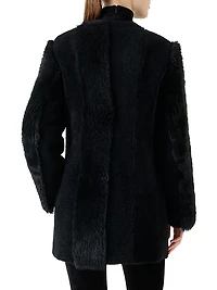 Patchwork Shearling Coat