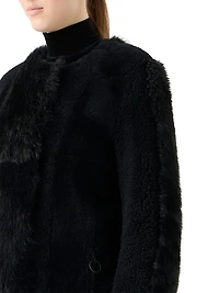 Patchwork Shearling Coat