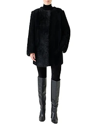 Patchwork Shearling Coat
