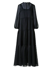 Dot Devoré Boho A-line Maxi Dress