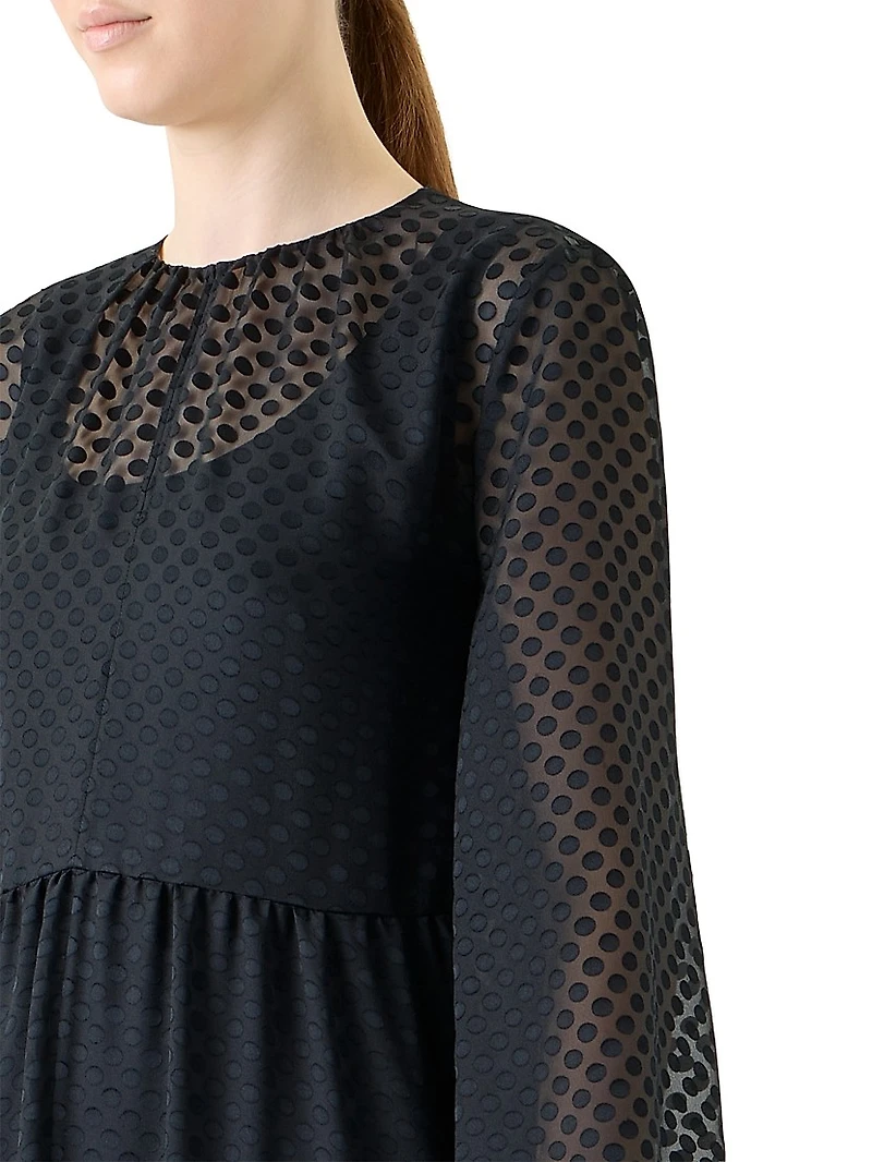 Dot Devoré Boho A-line Maxi Dress