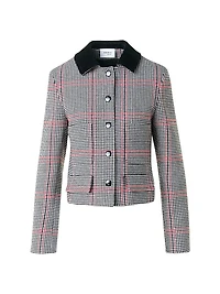 Glen Plaid Houndstooth Virgin Wool Jacket