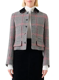 Glen Plaid Houndstooth Virgin Wool Jacket