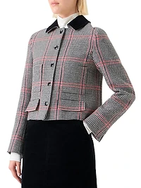 Glen Plaid Houndstooth Virgin Wool Jacket