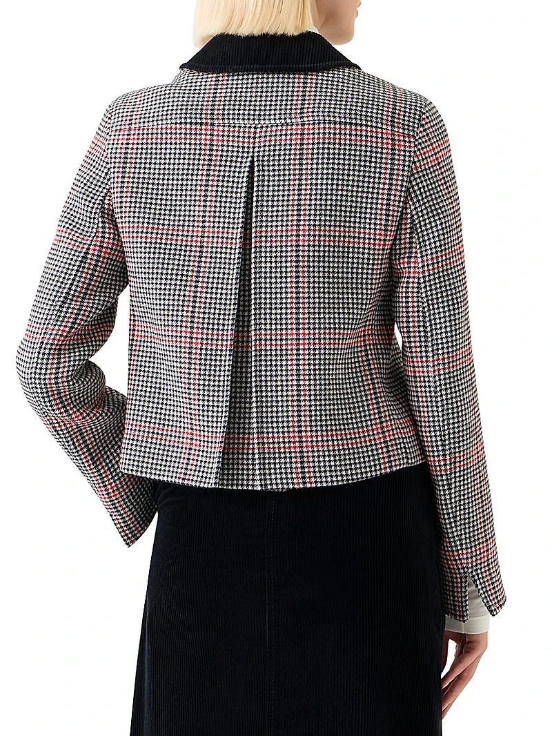 Glen Plaid Houndstooth Virgin Wool Jacket