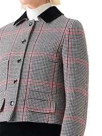 Glen Plaid Houndstooth Virgin Wool Jacket