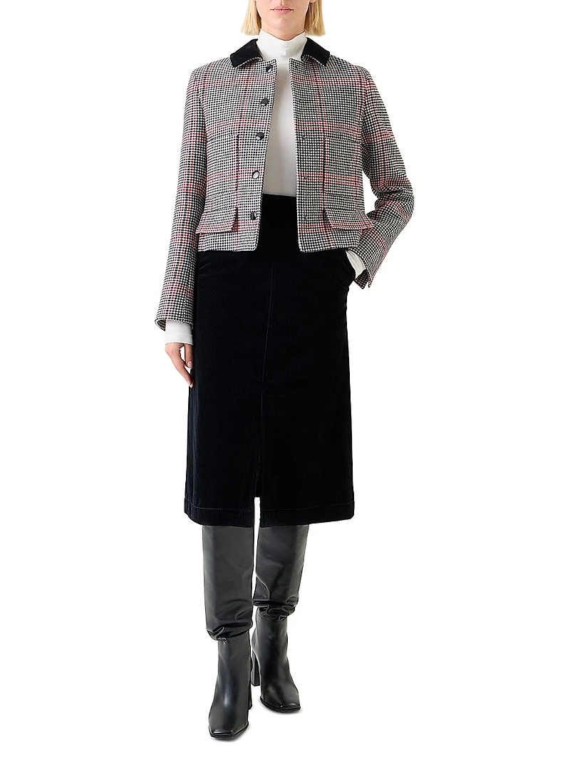 Glen Plaid Houndstooth Virgin Wool Jacket