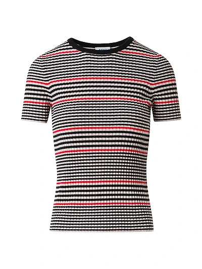 Striped Rib-Knit Virgin Wool Top