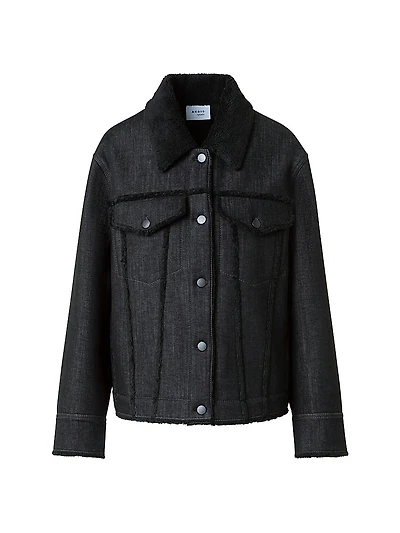 Faux-Fur Trim Denim Jacket