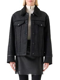 Faux-Fur Trim Denim Jacket