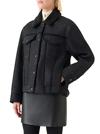 Faux-Fur Trim Denim Jacket