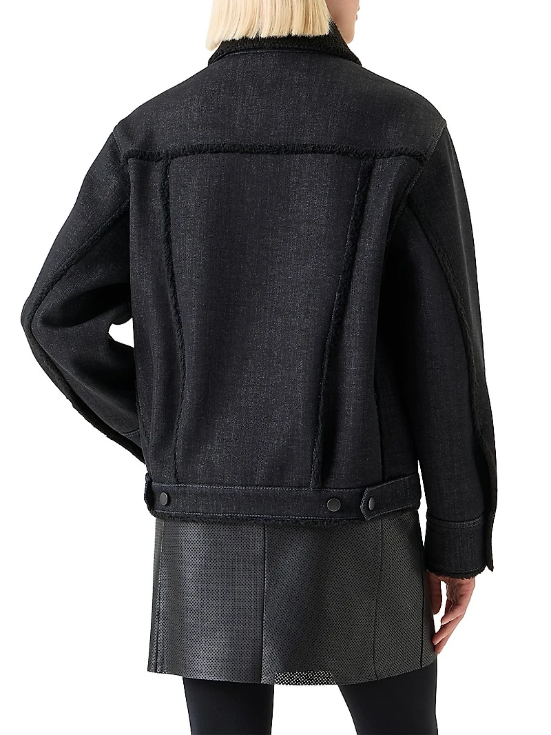 Faux-Fur Trim Denim Jacket