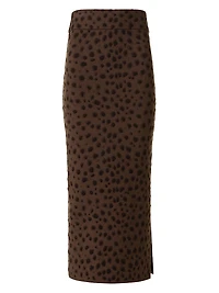 Cheetah Jacquard Virgin Wool-Blend Midi-Skirt
