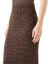 Cheetah Jacquard Virgin Wool-Blend Midi-Skirt