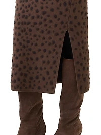 Cheetah Jacquard Virgin Wool-Blend Midi-Skirt