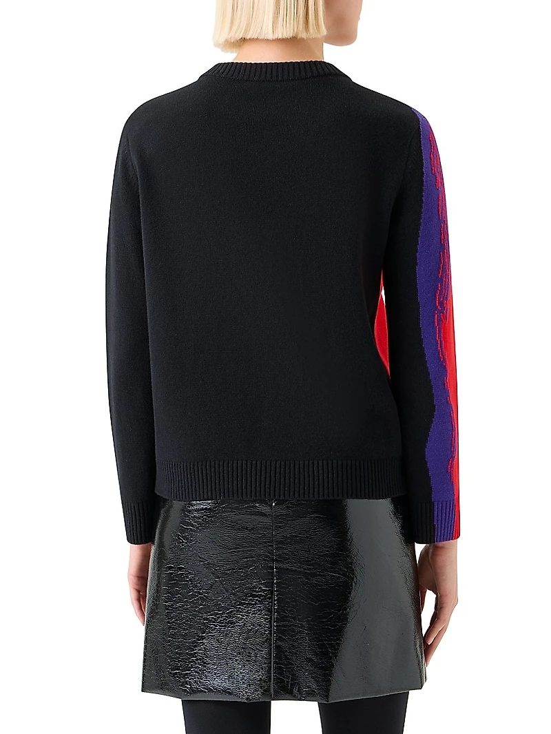 Francoise Hardy Graphic Virgin Wool-Cashmere Sweater