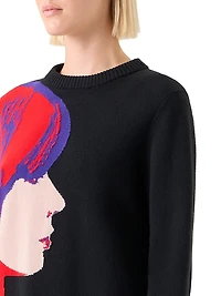 Francoise Hardy Graphic Virgin Wool-Cashmere Sweater