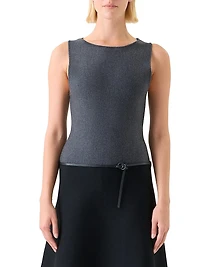 Milano-Knit Sleeveless A-Line Minidress